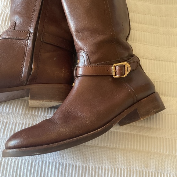 Tory Birch Brown Leather Riding Boots - Picture 3 of 7